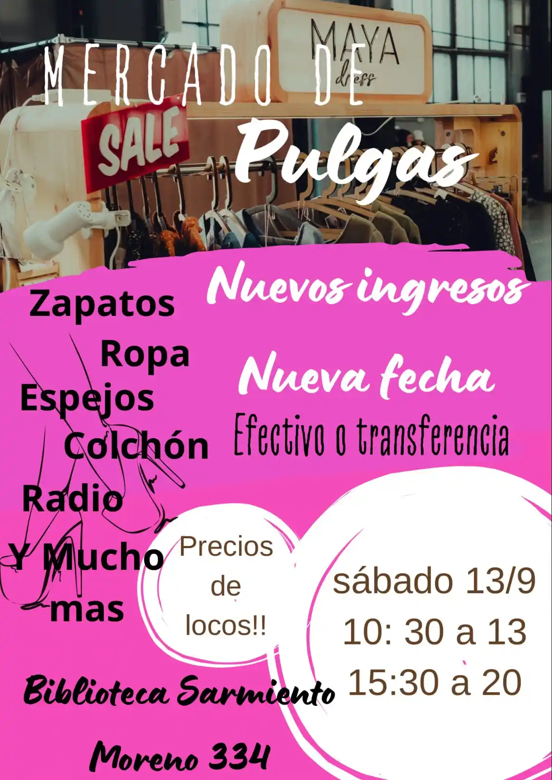 Mercado de pulgas en la Biblioteca Sarmiento