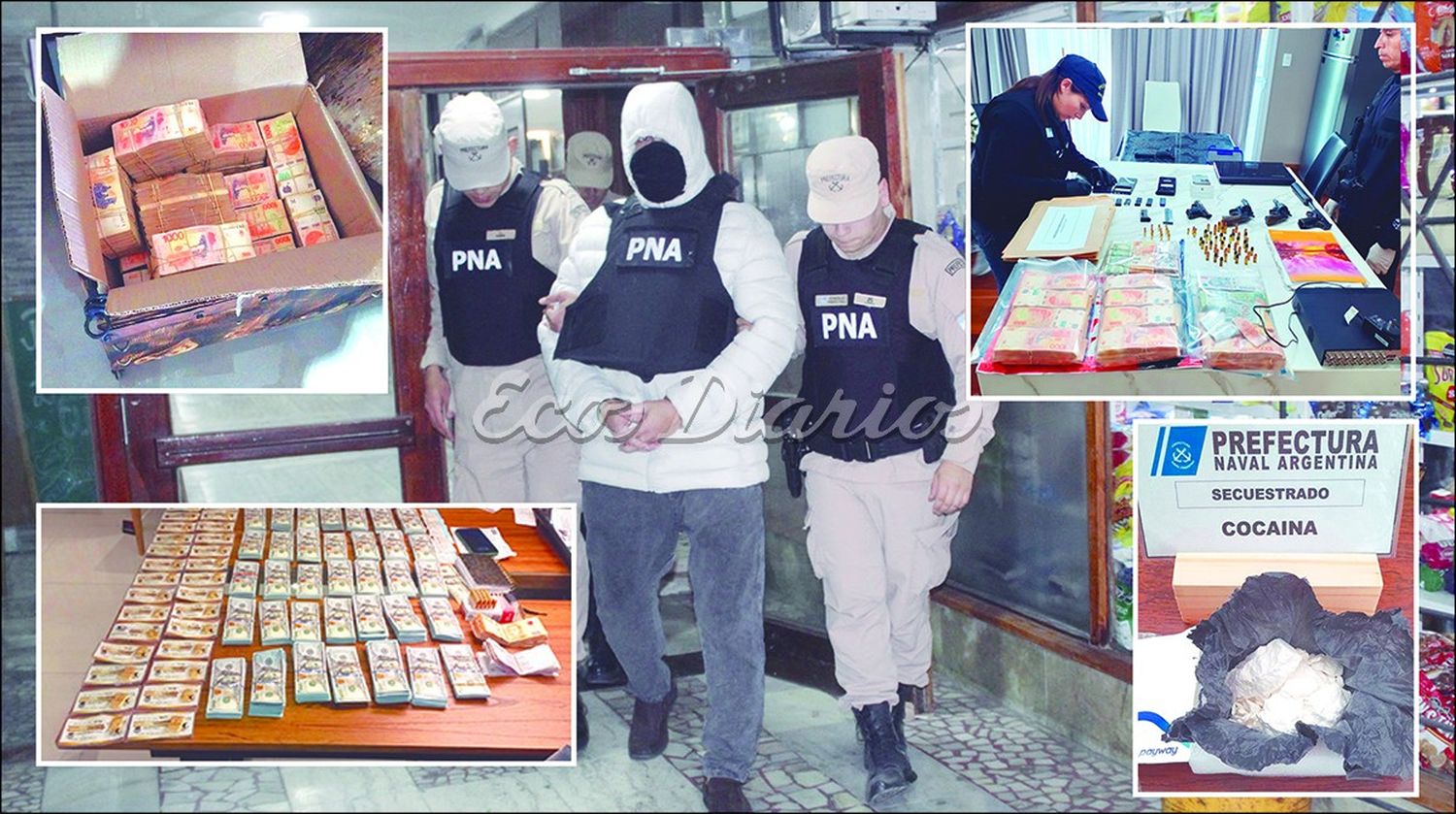 Impactante caso. En los allanamientos hallaron, droga, dinero, oro y armas