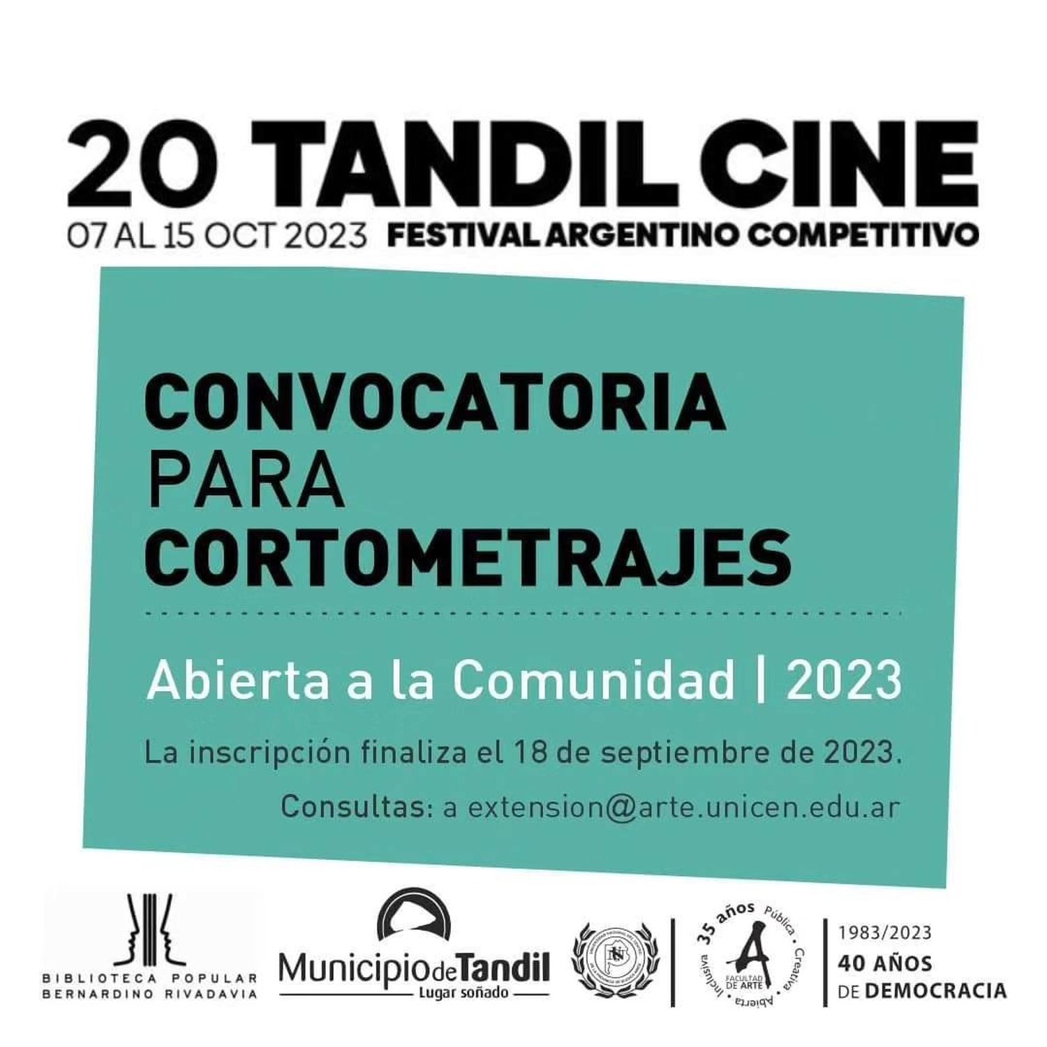 Tandil cine 2023 convocatoria