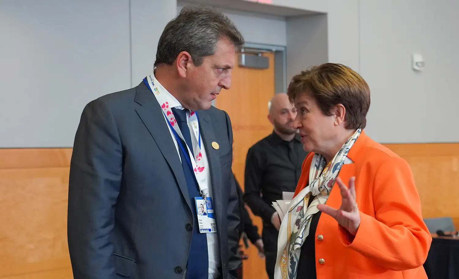 Sergio Massa, junto a la directora gerente del FMI, Kristalina Georgieva.