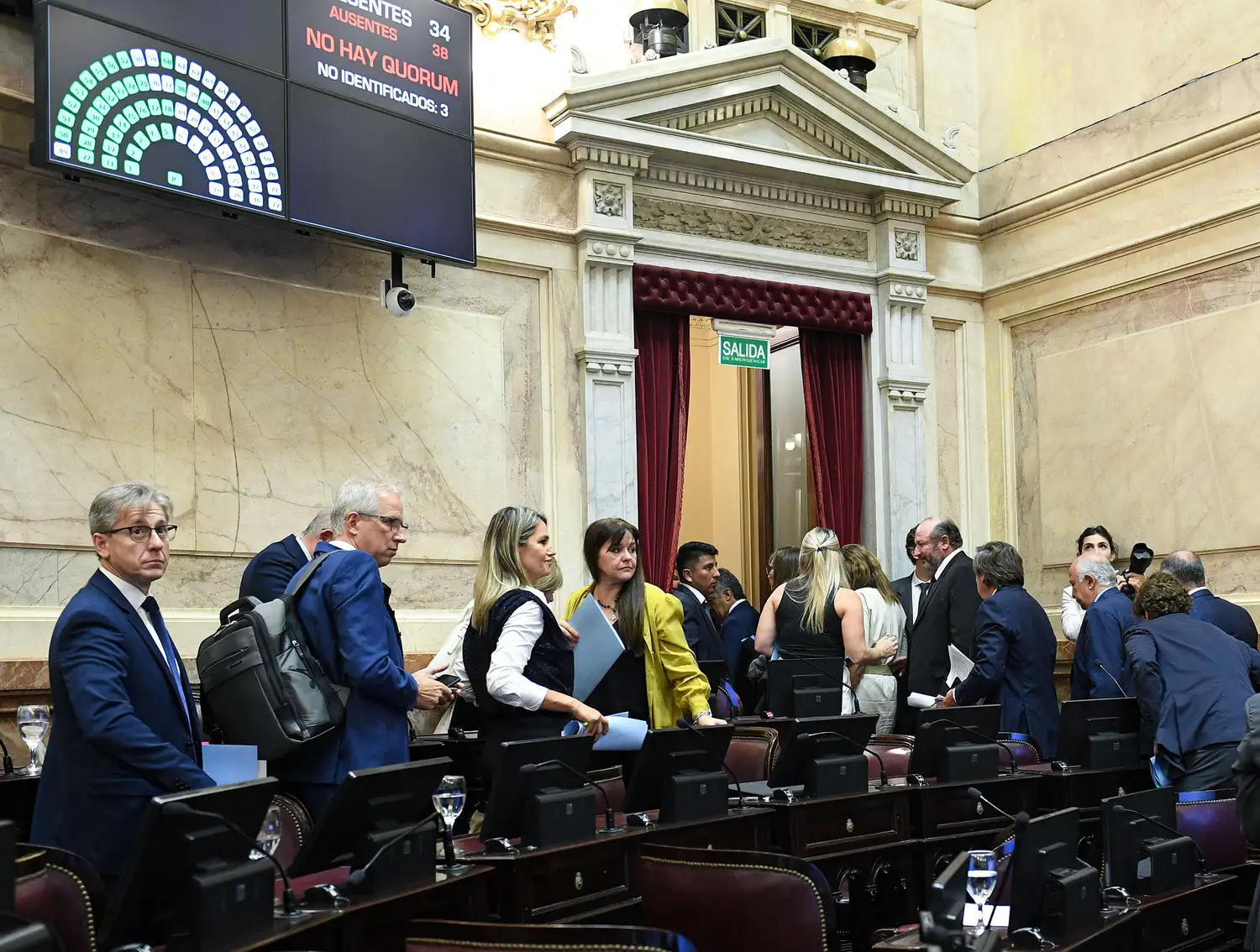 Al retirarse la oposición, el Senado quedó sin quórum.