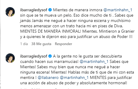 El enfrentamiento de Gledys Ibarra y Martin Hahn por La mujer de Judas. Foto Instagram