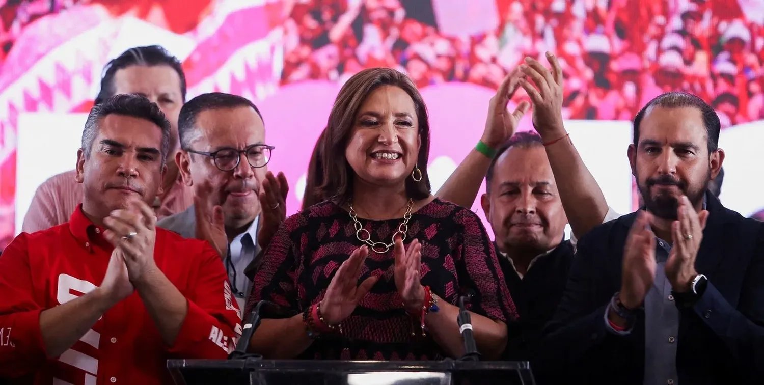 Xóchitl Gálvez en Ciudad de México tras anunciar los resultados. Crédito: Quetzalli Nicte-Ha/Reuters