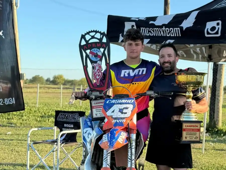 Casiano Barrios brilló en Victoria y se consagró bicampeón entrerriano de Endurocross