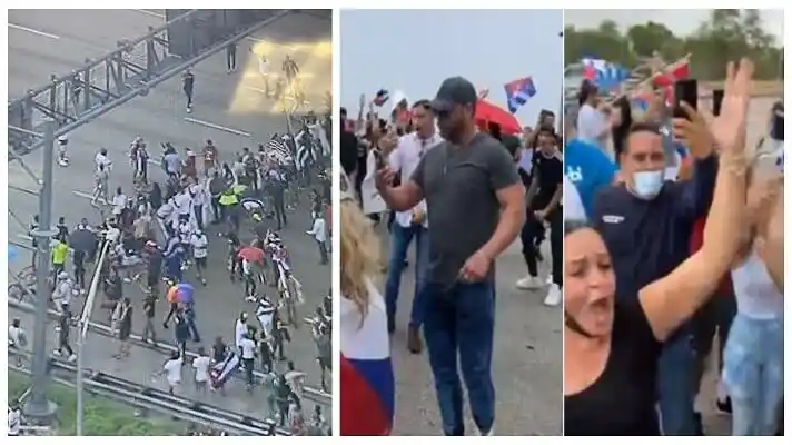 INDIGNADOS reaccionan los cubanos en Miami por arremetida de Díaz-Canel contra las protestas