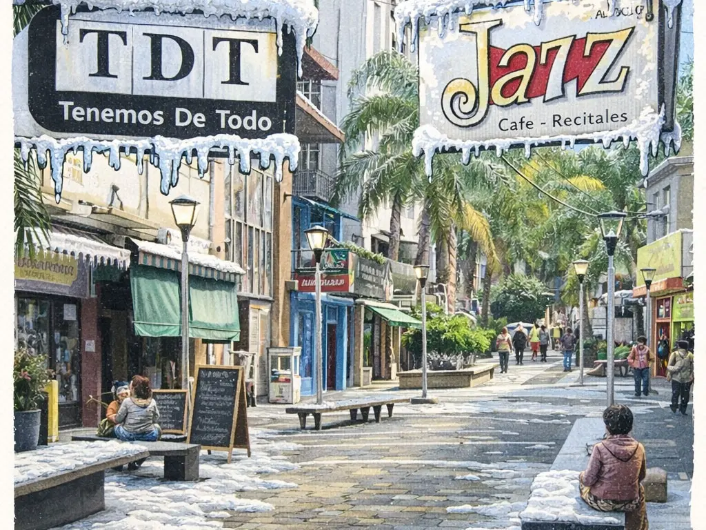 Calles a alta temperatura y veredas congeladas
