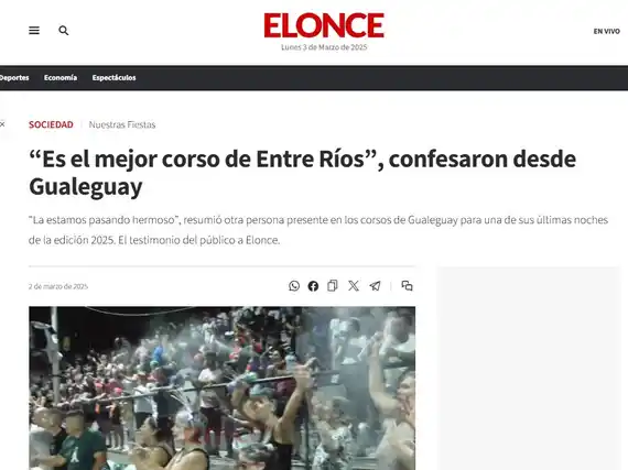 El Corso de Gualeguay en los medios provinciales