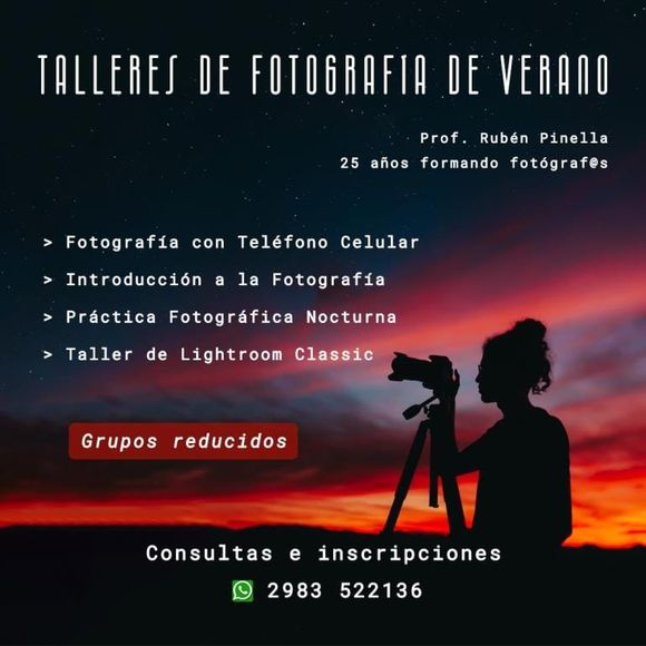 Inscripciones para los talleres de verano de fotografía a cargo de Rubén Pinella