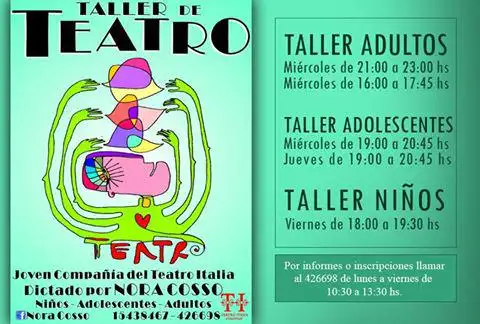Talleres de teatro de "Jóven Compañía del Teatro Italia"