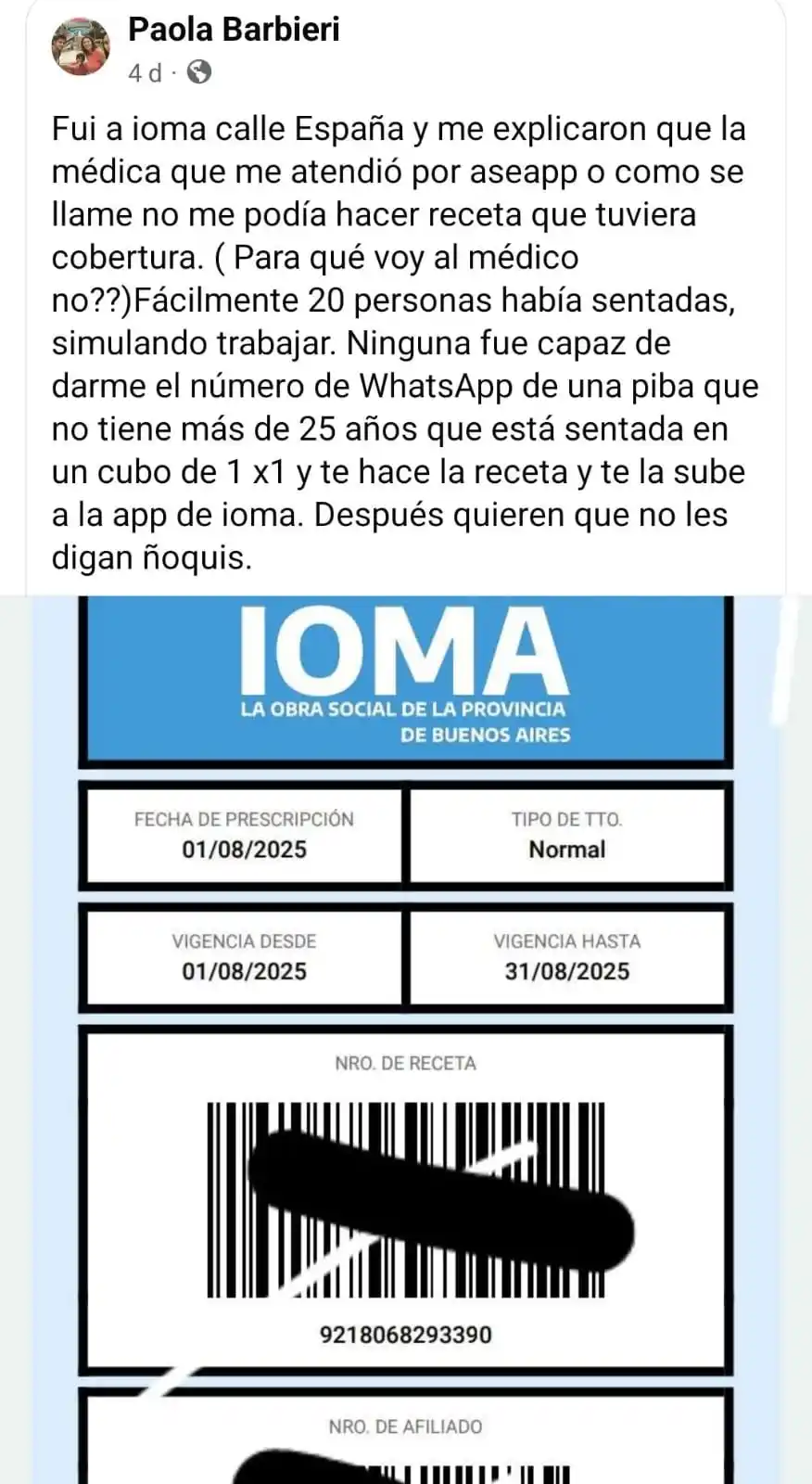 Reclamo ioma