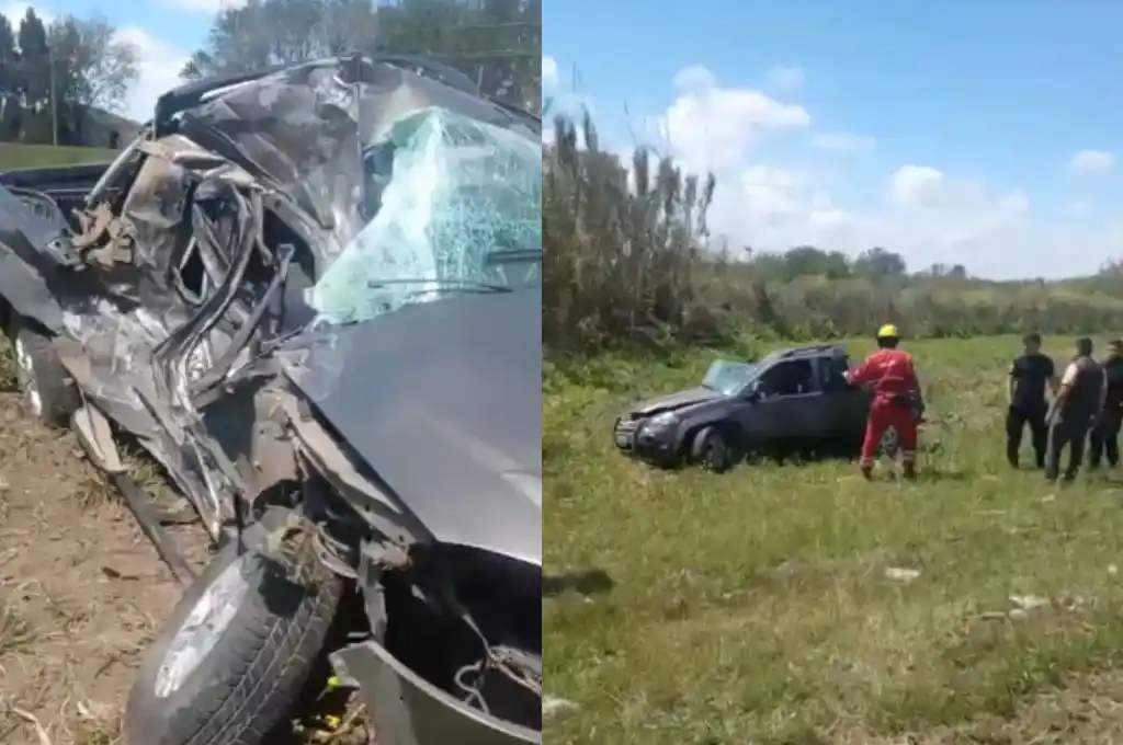 El conductor de la camioneta fue rescatado y trasladado en helicóptero