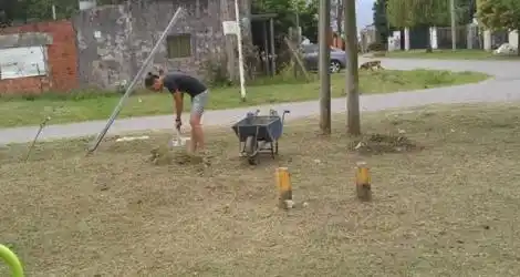 La limpieza de la nueva plaza
