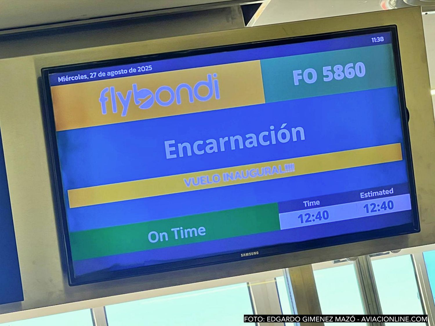 Vuelo inaugural de Flybondi a Encarnación - 27AGO2025