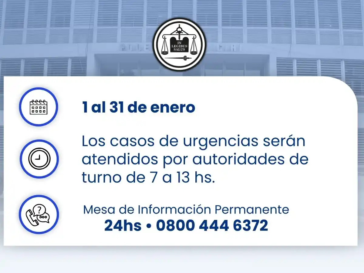 Autoridades Judiciales de Feria en Entre Ríos