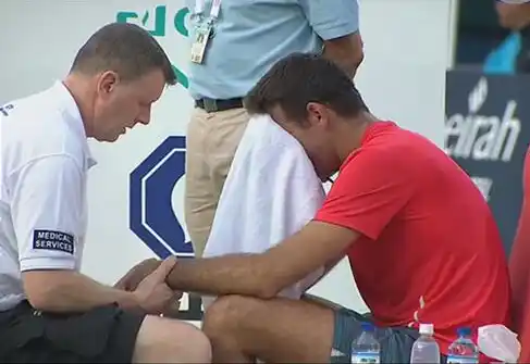 Preocupación: Juan Martín del Potro debió abandonar en Dubai