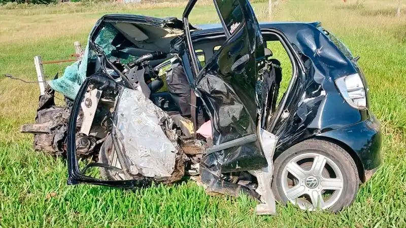 Estado del Volkswagen Fox en el que se movilizaba la familia Telliz