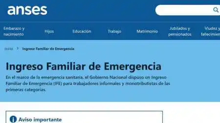 ANSES INFORMA A HOY LUNES QUIENES PODRÁN CONTINUAR SU TRÁMITE PARA COBRAR EL IFE