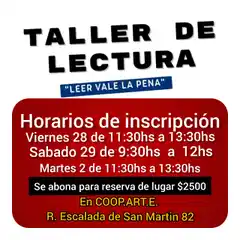 En Coop.Art.E: Taller de lectura “Leer vale la pena”