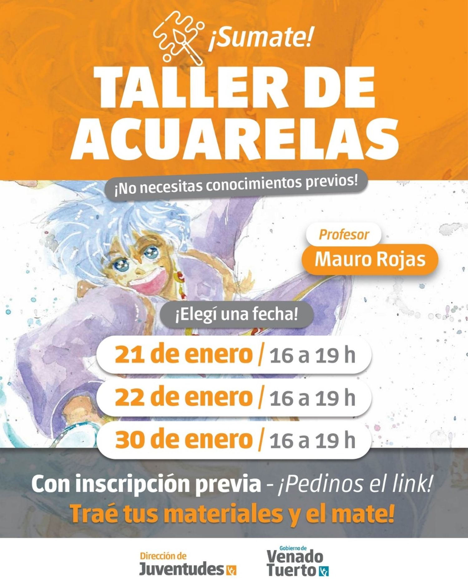 Taller de acuarelas de Mauro Rojas en Casa del Bicentenario