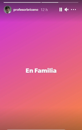 En sus historias de IG, José Rafael Briceño dijo que está en familia. 