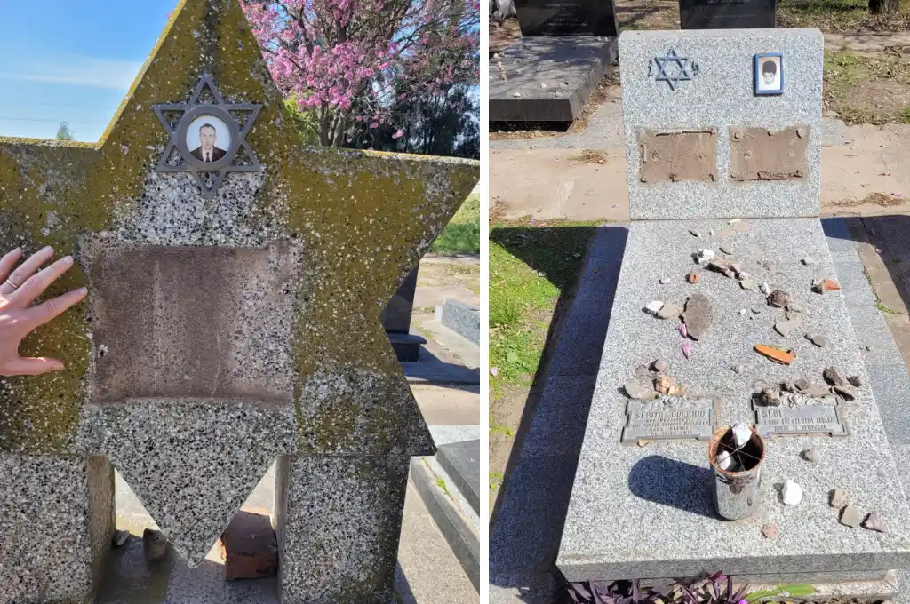 Ocurrió en los cementerios israelita y católico del lugar.