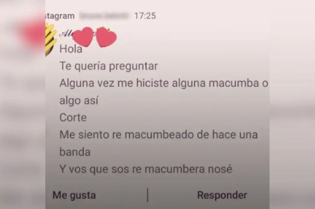 El mensaje del ex novio.