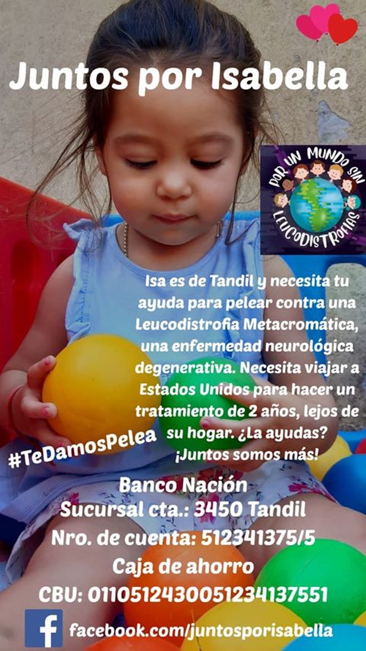 "Juntos por Isabella", la campaña para ayudar a una niña tandilense