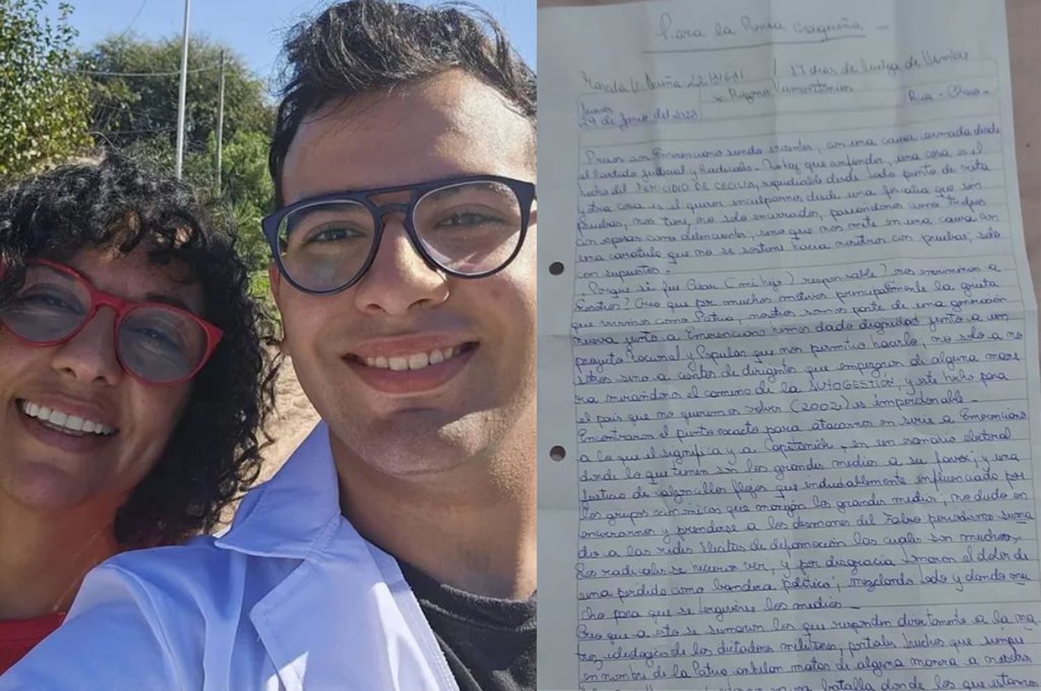 Marcela Acuña escribió una carta y apuntó contra su hijo: “¿Por qué si fue César, nos incriminan a nosotros?”