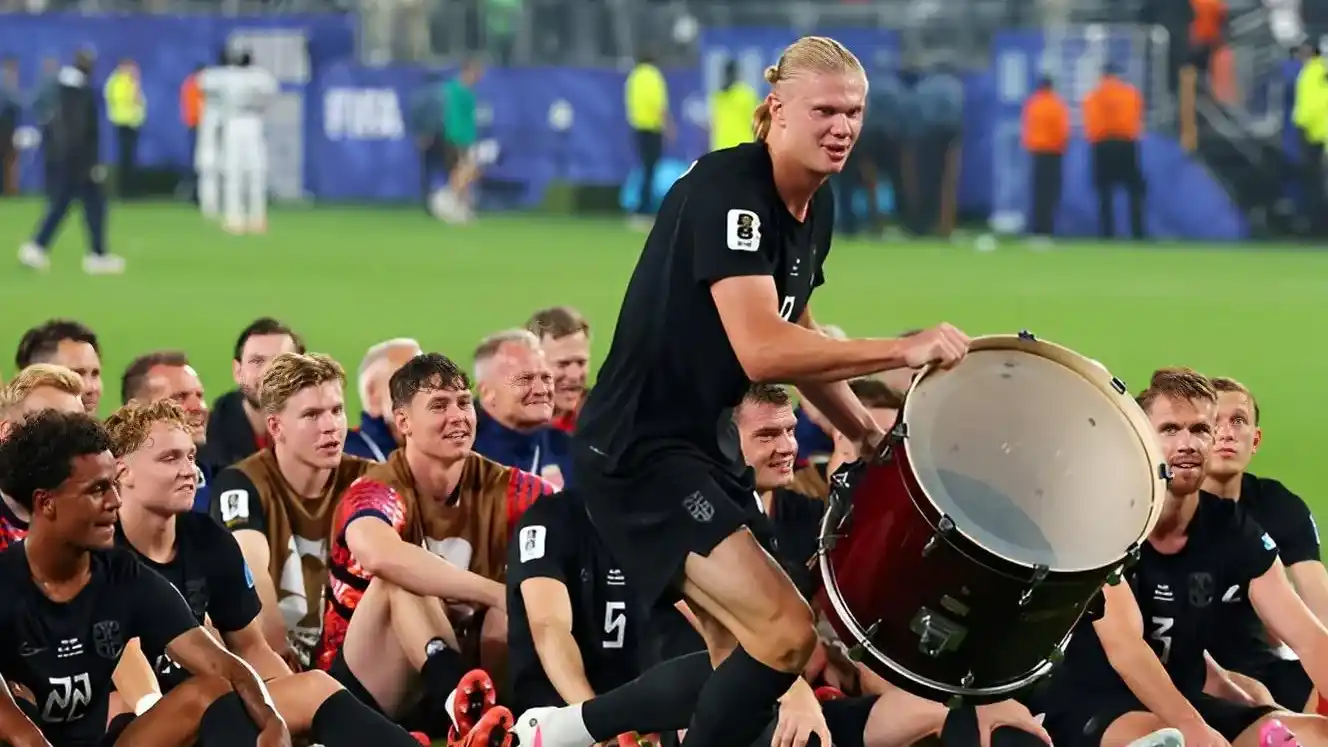 El icónico festejo de Noruega en el Mundial se volvió una imagen inolvidable. Foto: Reuters