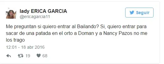 "Quiero ir al Bailando para sacar de una patada a Doman y Nancy Pazos"