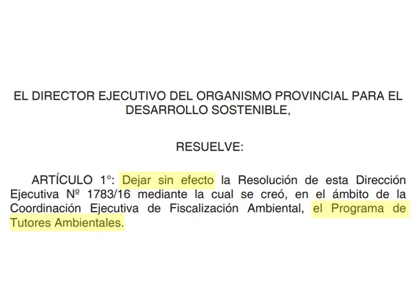 Luego de 15 meses, dieron de baja un programa de coordinación ambiental entre Provincia y municipios