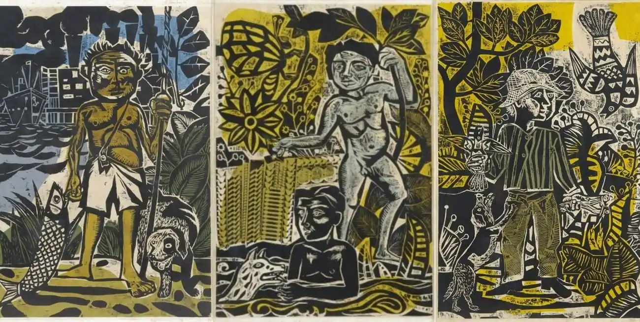 Juanito Laguna, el gran personaje de Berni, en tres obras. Foto: Colección Castagnino+macro