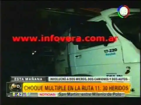 Importante colisión en la Ruta 11 a la altura de Vera