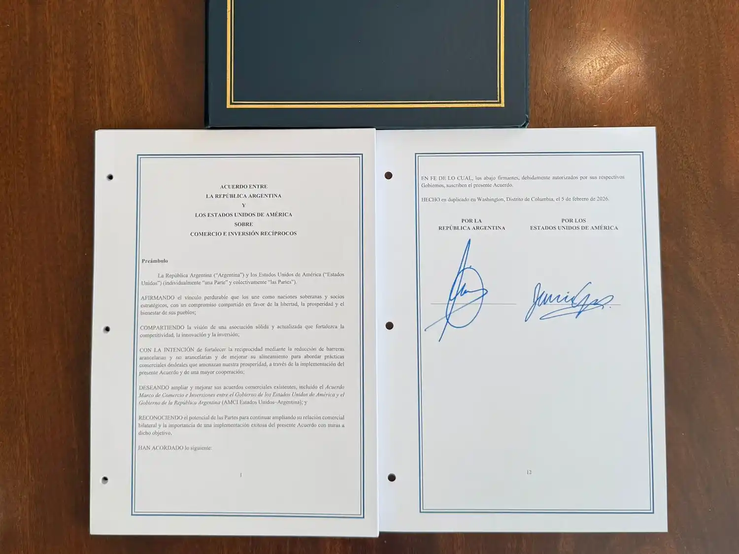 El Gobierno firmó un acuerdo comercial con Estados Unidos