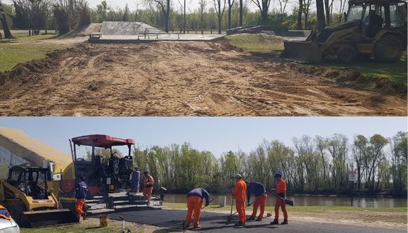 Paseo Público: avanzan las tareas de reacondicionamiento y construyen un playón