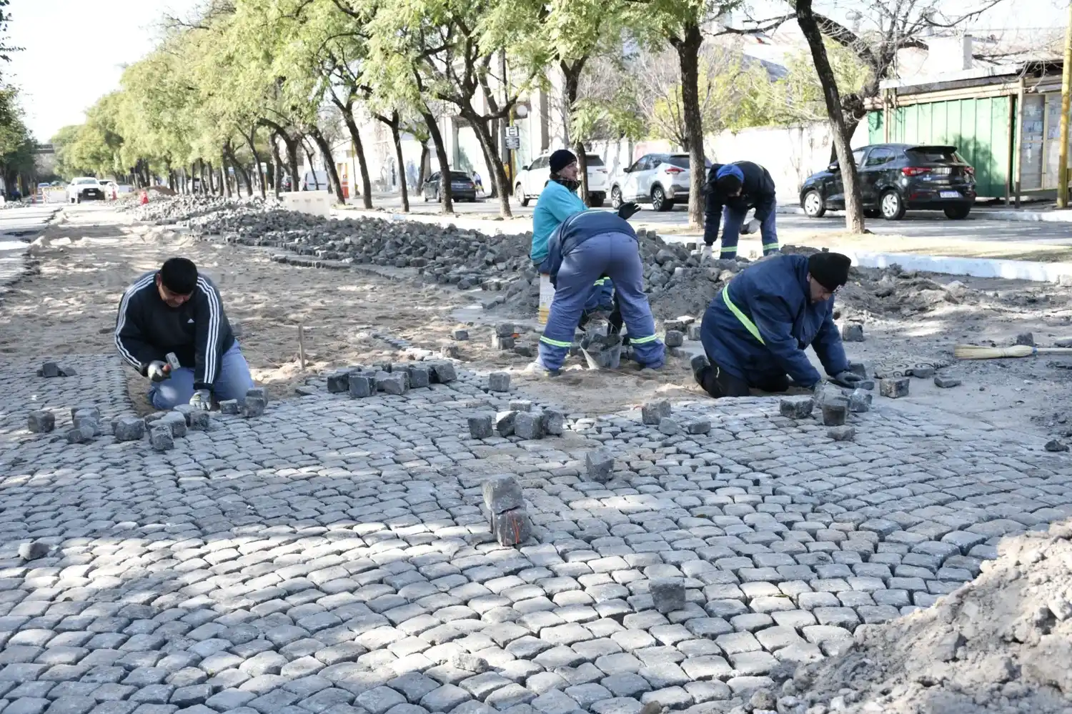 Reparación del adoquinado en 9 de Julio: la obra demandará cinco semanas más