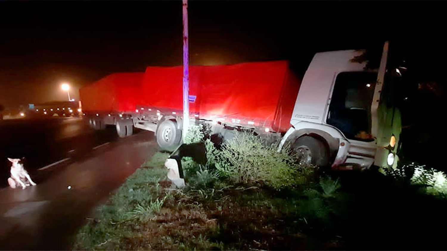 Camión despistó en cruce de la Ruta Nacional 12 y hospitalizaron al chofer