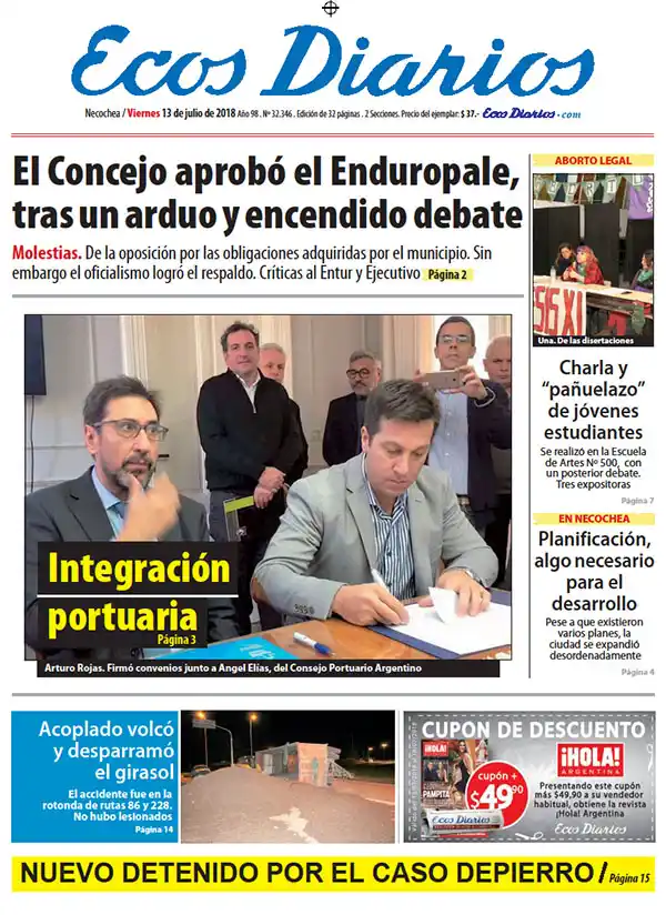 Tapa del 13 de julio de 2018
