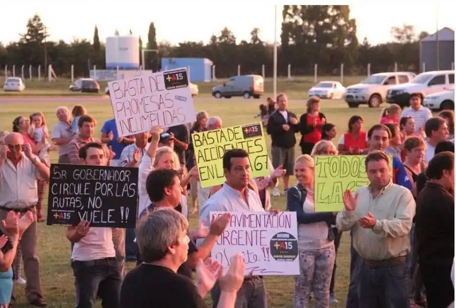 Coronel Suárez: Protesta y corte por el mal estado de la Ruta 67 