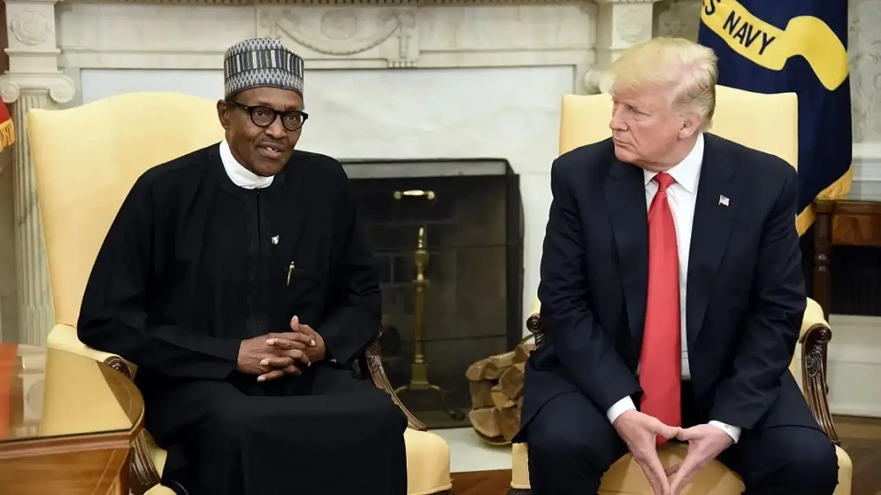 Trump junto al presidente de Nigeria, Bola Ahmed Tinubu.