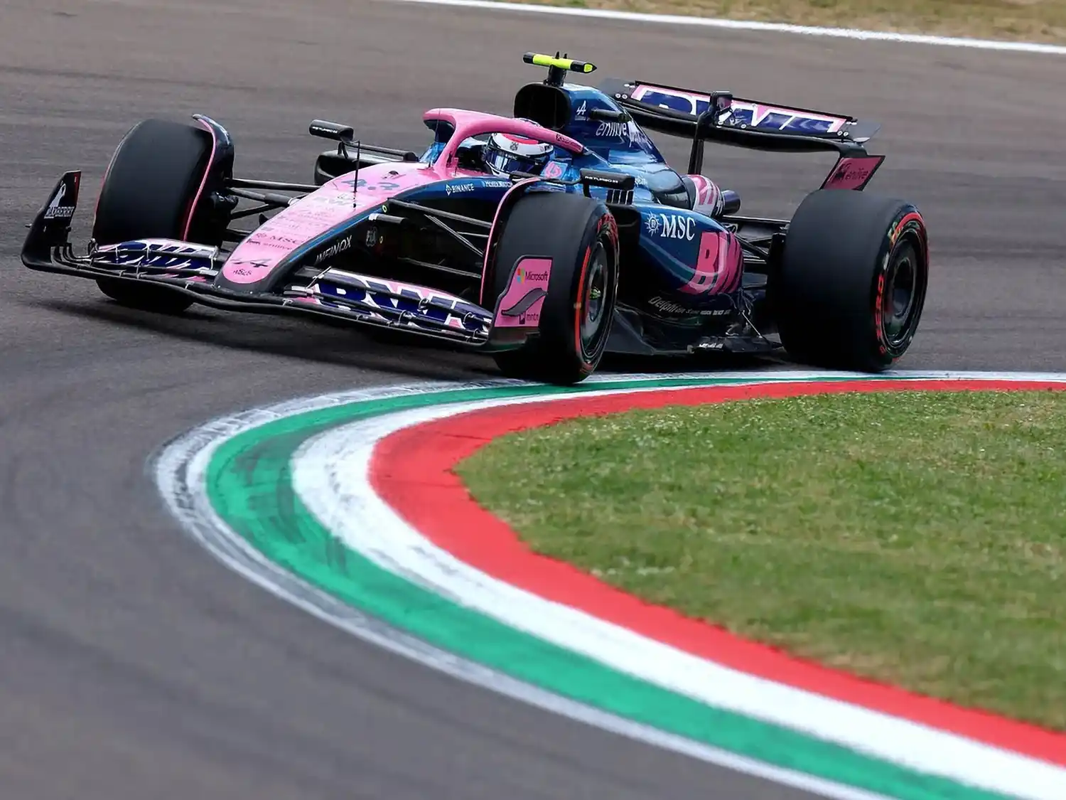 El Alpine de Colapinto en el GP de Emilia Romaña.