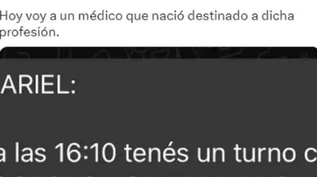 Pidió un turno y quedó anonadado por el nombre del médico que le tocó