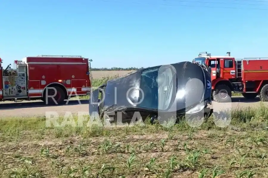 Volcó un vehículo en San Vicente