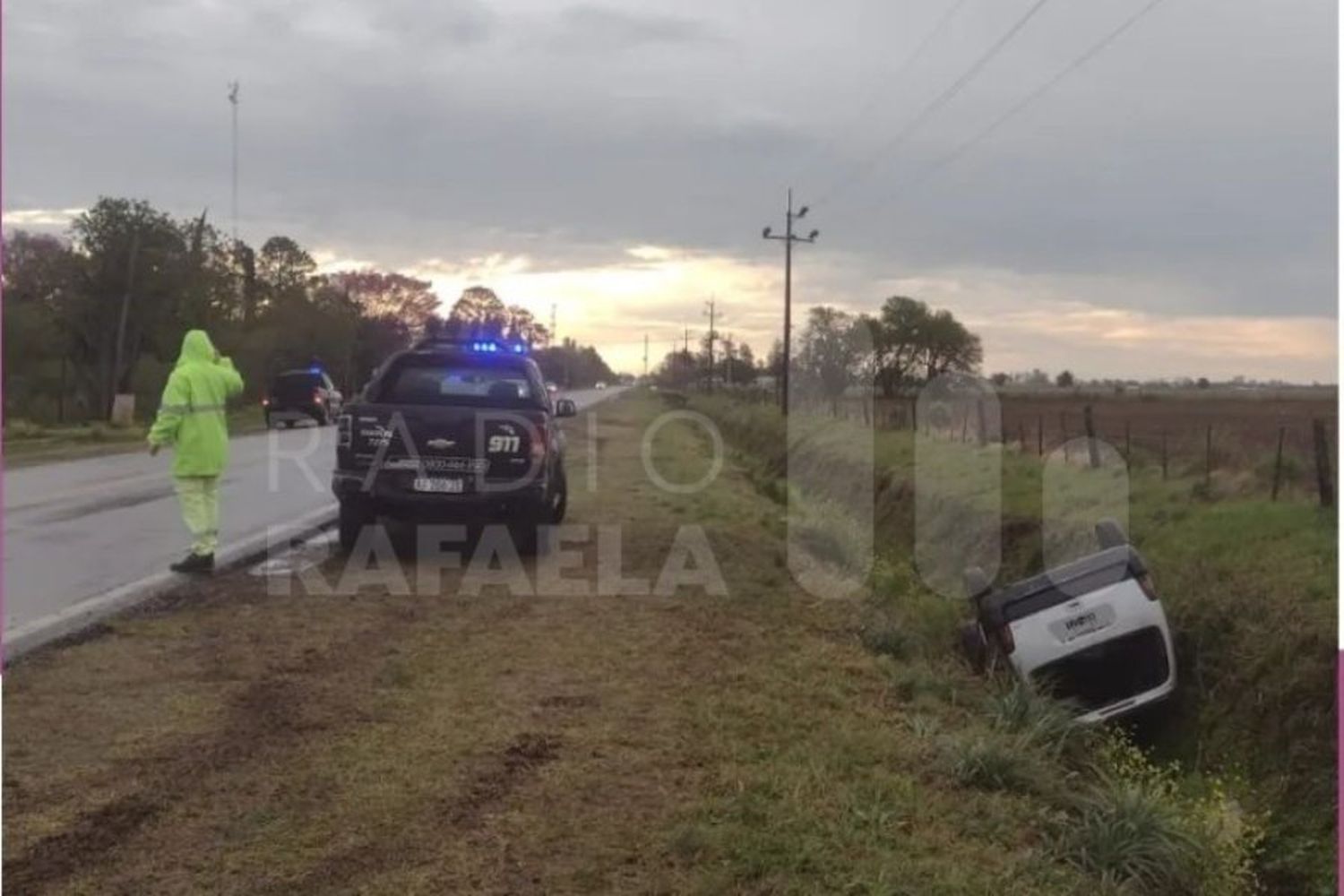 Una familia de Rafaela protagonizó un accidente de transito en Ruta Provincial n°70