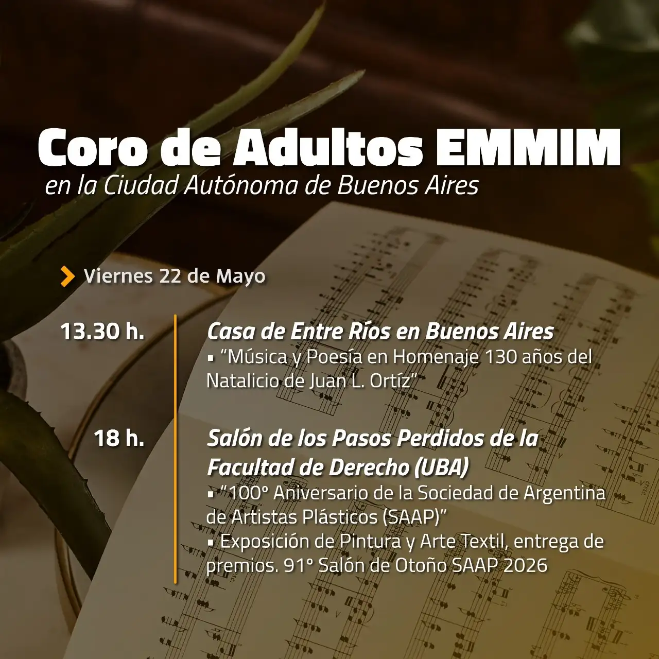 El Coro de Adultos de la EMMIM se presentará este viernes en Buenos Aires