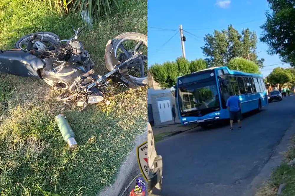 Un motociclista murió tras chocar con un colectivo.
