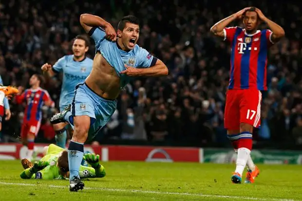 Con tres goles de Agüero, el City se lo dio vuelta al Bayern 