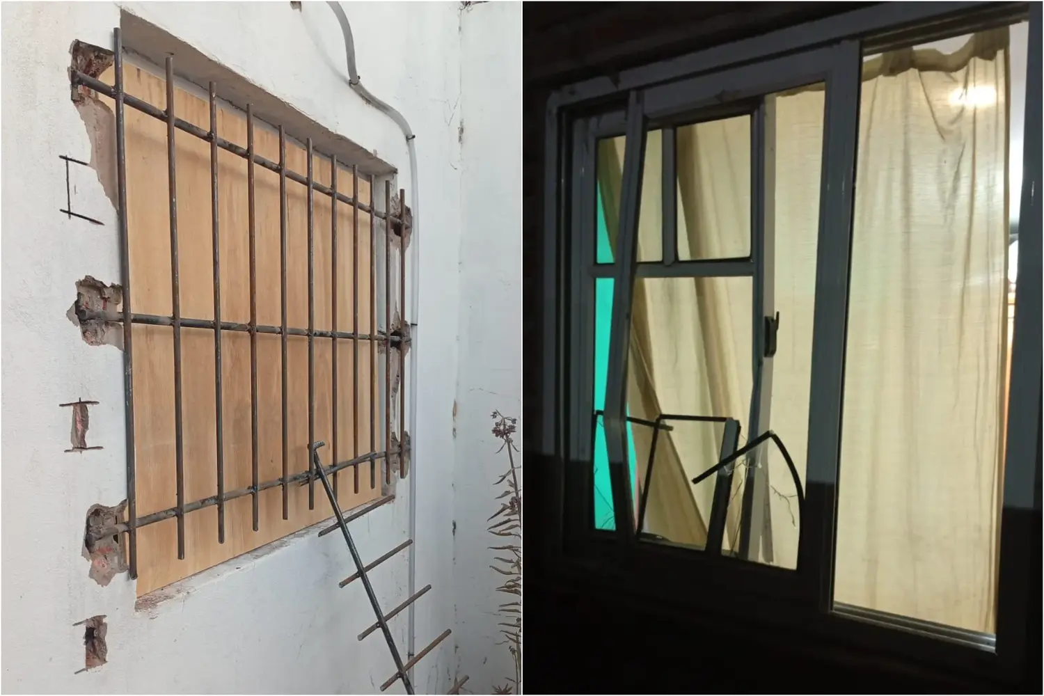 En una de las viviendas cubrieron todas las ventanas con fenólico porque les rompieron todos los vidrios.