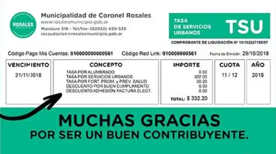 Coronel Rosales sortea $1.000.000 en órdenes de compra entre quienes pagaron la Tasa anual 
