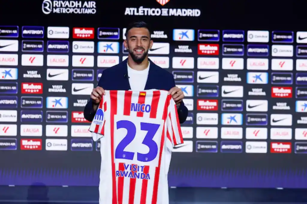 El delantero argentino fue presentado en el Atlético de Madrid.
Foto: Agencia Noticias Argentinas/Prensa ATM
